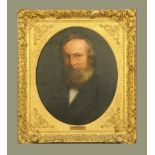 A 19th century oil painting on canvas portrait of a gentleman,