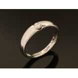 A 9 ct gold half eternity ring, white gold. Size Q/R.