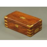 A Victorian mahogany brass bound writing slope,