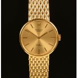A ladies Rolex Cellini 18 ct gold cased quartz wristwatch, dial diameter 25 mm. Serial No.