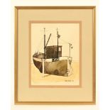 Percy Kelly (1918-1993), watercolour trawler CA56. 28 x 21 cm, framed, signed. ARR.