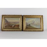 British School, 20th century, A pair of lake and river scenes, Oil on canvas, 37 cm x 48 cm,
