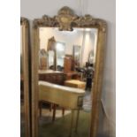 Gilt framed full length mirror, 193 cm height,