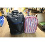 Two pieces of hand luggage, one striped,