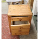 Pine bedside chest of drawers, height 57 cm, width 53 cm,