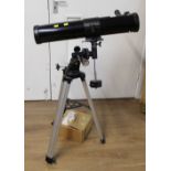 Optus telescope on extendable tripod stand,