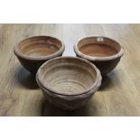 Three earthenware bowls,