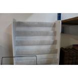 White painted stepped display rack