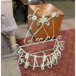 Light mint green wrought iron plant stand