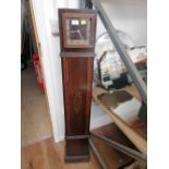 Early 20th century 8 day oak grandmother clock of rectangular form,