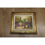 Gilt framed still life oil on canvas,