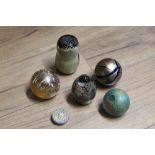 6 glass paperweights, Mdina,