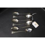 Set of 6 Georgian silver teaspoons