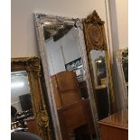 Ornate silver framed mirror, height 200 cm,