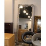 Decorative silver framed mirror, height 200 cm,