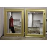 Pair of gold framed mirrors, height 90 cm,