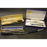 Pens, boxed set of Senior Service with original cigarettes sealed, silver propelling pencil,