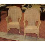 Pair of woven rocking chairs