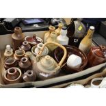 Box of stoneware jars, beer bottles,