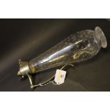 Victorian claret jug with dimpled glass body and star shaped design