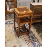 Oriental hardwood plant stand or occasional table, 77 cm tall,