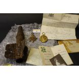 Mortar shell fin and two First World War medals to Private Paine,