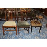 Three miscellaneous chairs,
