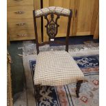 Late 19th/early 20th century low bedroom chair with patterned seat