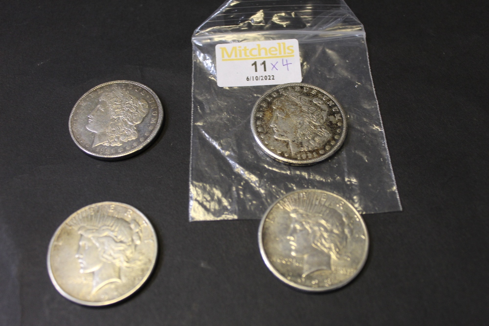 Four silver dollars, - Image 2 of 2