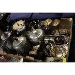 Box of pewter ware,