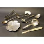 Silver spoons, Scottish silver dish,