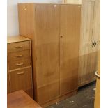 Mid century oak two door wardrobe, 172 cm tall, 91 cm wide,