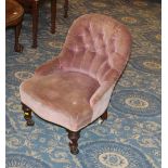 19th century bedroom chair raised on turned legs