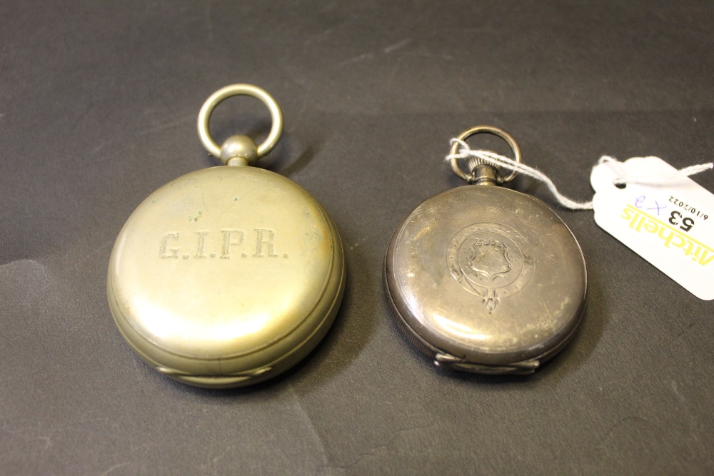 Two pocket watches, one silver cased, the other marked to back and face G.I.P. - Bild 3 aus 3