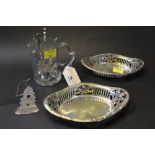 Pair of silver plate baskets,