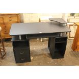 Modern grey computer desk with two drawers, 78 cm tall, 120 cm wide,