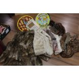 Box of furs and ephemera,