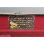 John Dickson & Son Edinburgh, a canvas and leather shotgun motor case,