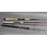 Three rods, a South Bend Tony Rizzo signature model in one section 6',