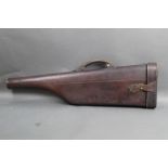 A leather leg of mutton gun case for 30" barrels.