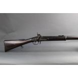 Cooper & Goodman, a two band cal 577 muzzle loading percussion rifle, overall length +/- 48".