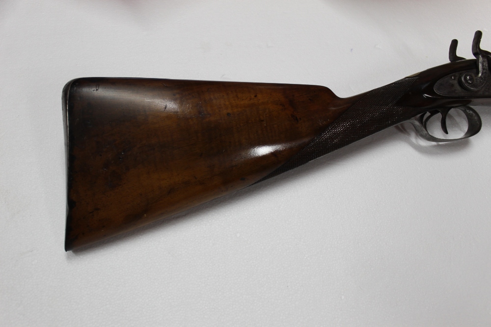 Monck of Stamford, 13 bore percussion side by side sporting gun, - Image 3 of 3