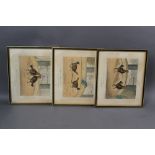 C.R. Stock, five cockfighting prints, published by W.C. Lee No's. 1, 2, 4, 5 & 6.