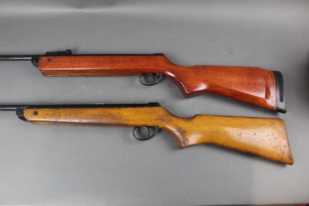 Two BSA Meteors, the first cal 177 break barrel Serial No. NA00871, the second cal 22 Serial No.