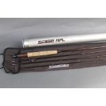 Sage a Graphite 3 trout fly rod in four sections, 9' line 6, with hard rod tube.