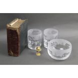 A book "British Rural Sports" by Stonehenge 6th edition 1863, two otter whisky glasses,