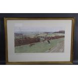 Cecil Aldin 1870-1935 a pair of signed foxhunting prints in gilt frames,