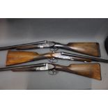 Three 12 bore side by side shotguns, a Victor with 27 1/2" barrels, boxlock, non ejector,