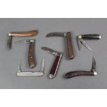 Seven folding pocket knives, to include Butler, CK, William Rogers etc. SALES TO OVER 18'S ONLY.