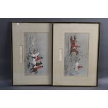 After Herring, four foxhunting coloured engravings,